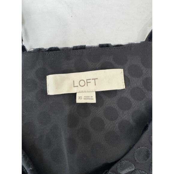 Ann Taylor Loft Velvet Polka Dot Top Sheer Lined Tank Top Formal Women's Size XS - Picture 4 of 10